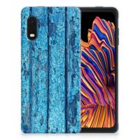 Samsung Xcover Pro | Bumper Hoesje | Wood Blue