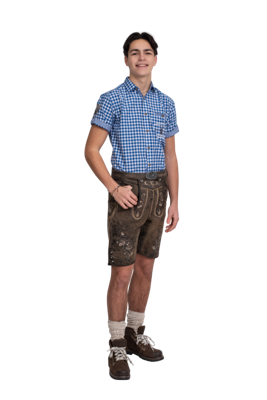 Antiek lederhose kort met riem