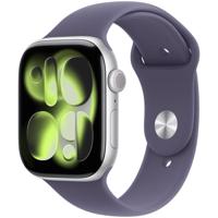 Apple Watch Series 11 GPS 46mm Silver Aluminium Case met Purple Fog Sport Band - M/L Smartwatch Zilver
