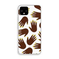 Hands dark: Pixel 4 Transparant Hoesje