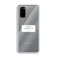 Reminder: Samsung Galaxy S20 Transparant Hoesje