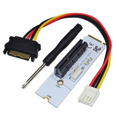 NGFF M.2 toets M om PCI-E X 1 / 4 X / 8 X / 16 X Graphics Card mijnbouw sleuf Adapter Converter uitbreidingskaart met LED