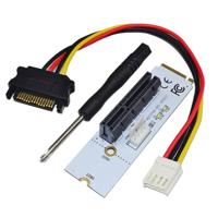 NGFF M.2 toets M om PCI-E X 1 / 4 X / 8 X / 16 X Graphics Card mijnbouw sleuf Adapter Converter uitbreidingskaart met LED