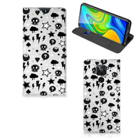 Mobiel BookCase Xiaomi Redmi Note 9 Silver Punk - thumbnail