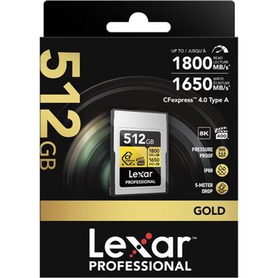 Lexar CFexpress PRO Type A Gold 4.0 Series 512GB R1800/W1650MB/s - VPG400