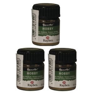 3x Gouden acrylverf/allesverf potjes 15 ml hobby/knutselen