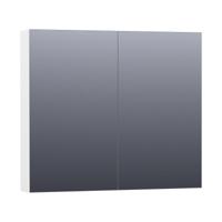 Brauer Impress Deluxe Spiegelkast - 80 cm - met interne en externe Verlichting - 2 Dubbelzijdige Spiegeldeuren - Mat Wit