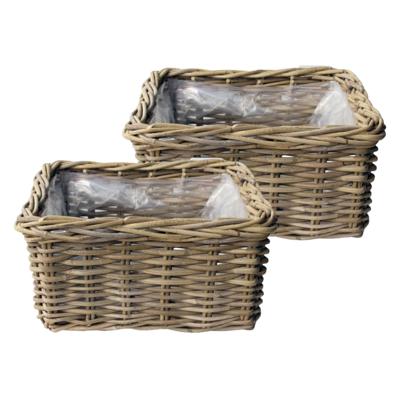 VD Leeden Opbergmand Klassiek - 2x - bruin - rechthoek - 40 x 40 x 20 cm - rotan - gevlochten riet VD Leeden Opbergmand Klassiek - 2x - bruin - rechthoek - 40 x 40 x 20 cm - rotan - gevlochten riet