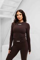 Unique The Label Nena Longsleeve Dames Donkerbruin - Maat S - Kleur: Donkerbruin | Soccerfanshop