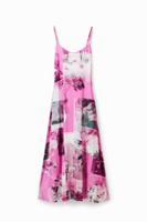 Midi-lingeriejurk met collage - RED - XL Midi-lingeriejurk met collage - RED - XL