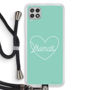 Friends heart pastel: Samsung Galaxy A22 4G Transparant Hoesje met koord