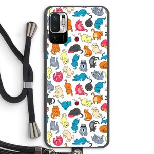 Kleurrijke katten: Xiaomi Redmi Note 10 5G Transparant Hoesje met koord