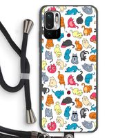 Kleurrijke katten: Xiaomi Redmi Note 10 5G Transparant Hoesje met koord