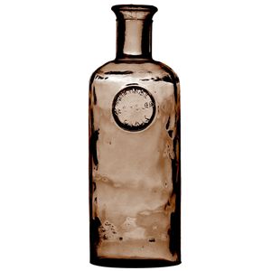 Bloemenvaas Olive Bottle - kastanje transparant - glas - D13 x H27 cm - Fles vazen