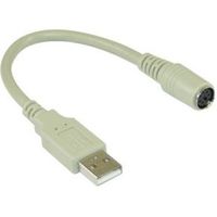 InLine 33102 kabeladapter/verloopstukje USB A PS/2 Beige