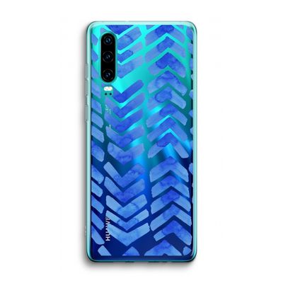 Blauwe pijlen: Huawei P30 Transparant Hoesje