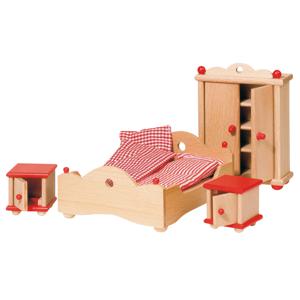 Goki Furniture for flexible puppets, bedroom Poppenslaapkamer