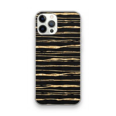 Gouden strepen: iPhone 12 Pro Max Transparant Hoesje
