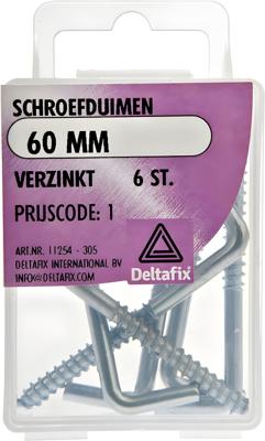 Schroefduim 60mm verz 6st - Deltafix
