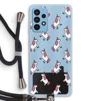 Eenhoorns overal: Samsung Galaxy A52 Transparant Hoesje met koord