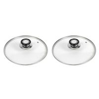 2x stuks universele glazen pannendeksels voor pannen van 20 cm