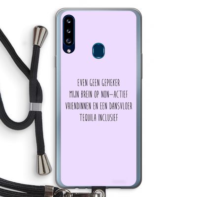 Tequila: Samsung Galaxy A20s Transparant Hoesje met koord