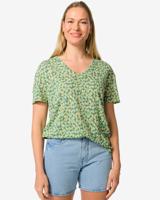 HEMA Dames T-shirt Evie Met Linnen Multi (multi)