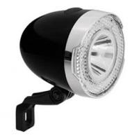 Qtcycletech Qt cycle tech koplamp led retro zwart 15 lux op batterij op kaart