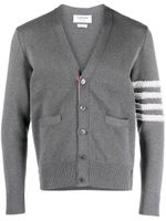 Thom Browne 4-Bar Stripe V-neck cardigan - Gris