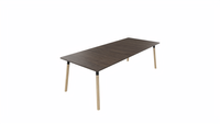 Tafel 8811 recht - 240 x 100 cm. - Zwart - Eiken donker - Beuken naturel - thumbnail