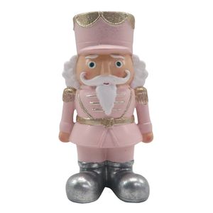 Clayre & Eef Beeld Notenkraker 17 cm Roze Polyresin Kerstdecoratie Roze Kerstdecoratie