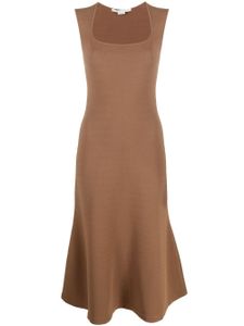 Stella McCartney robe évasée sans manches à encolure carrée - Marron