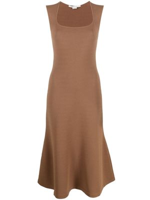 Stella McCartney robe évasée sans manches à encolure carrée - Marron