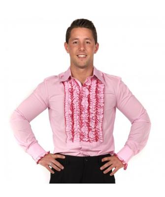 Ruffles Shirt Light Pink with Dark Pink Ruffles-S | 29% korting