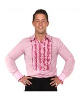 Ruffles Shirt Light Pink with Dark Pink Ruffles-S | 29% korting - thumbnail