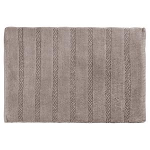 Differnz Stripes badmat 100% katoen - geschikt voor vloerverwarming - 45 x 75 cm - taupe