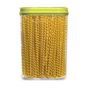 Voedselcontainer strooibus - groen - 1500 ml - kunststof - 15 x 8 x 23 cm - voorraadpot