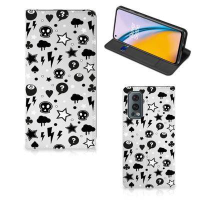 Mobiel BookCase OnePlus Nord 2 5G Silver Punk