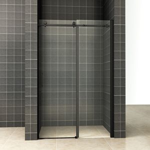 Douchedeur BWS Vidrios 2-Delig Nisdeur Schuifbaar 120x200 cm 8 mm NANO Mat Zwart