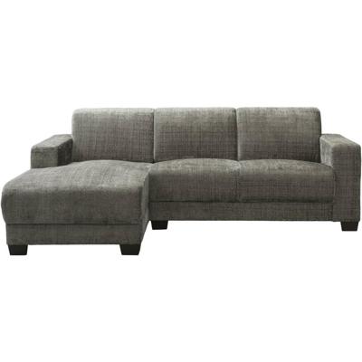 Leen Bakker - Bank Aberdeen Met Chaise Longue Links - Cremona - Stof - Grijs - 158x238x84 Cm