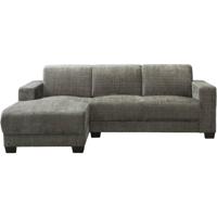 Leen Bakker - Bank Aberdeen Met Chaise Longue Links - Cremona - Stof - Grijs - 158x238x84 Cm