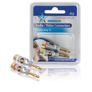 HQ Banana Plugs 2x kabel-connector Goud