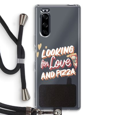 Pizza is the answer: Sony Xperia 5 Transparant Hoesje met koord