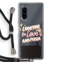 Pizza is the answer: Sony Xperia 5 Transparant Hoesje met koord
