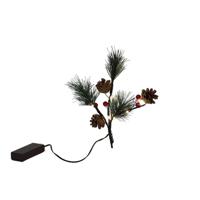 Svenska Living Kunsttak red berry, pineleaf 10led 20cm