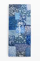 Rechthoekige denim patch sjaal - BLUE - U