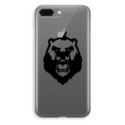 Angry Bear (black): iPhone 8 Plus Transparant Hoesje