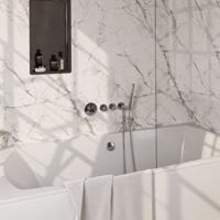 BRAUER Stripe Thermostatische Badkraan - SET 01 - inbouw - badvulcombinatie - staaf handdouche - doucheslang - wandaansluitbocht - chroom 5-CE-359 BRAUER Stripe Thermostatische Badkraan - SET 01 - inbouw - badvulcombinatie - staaf handdouche - doucheslang - wandaansluitbocht - chroom 5-CE-359