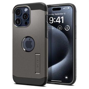 iPhone 15 Pro Max Spigen Tough Armor Mag Hoesje - Pistoolmetaal