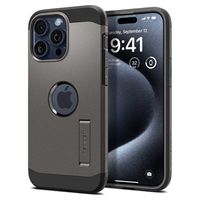 iPhone 15 Pro Max Spigen Tough Armor Mag Hoesje - Pistoolmetaal - thumbnail